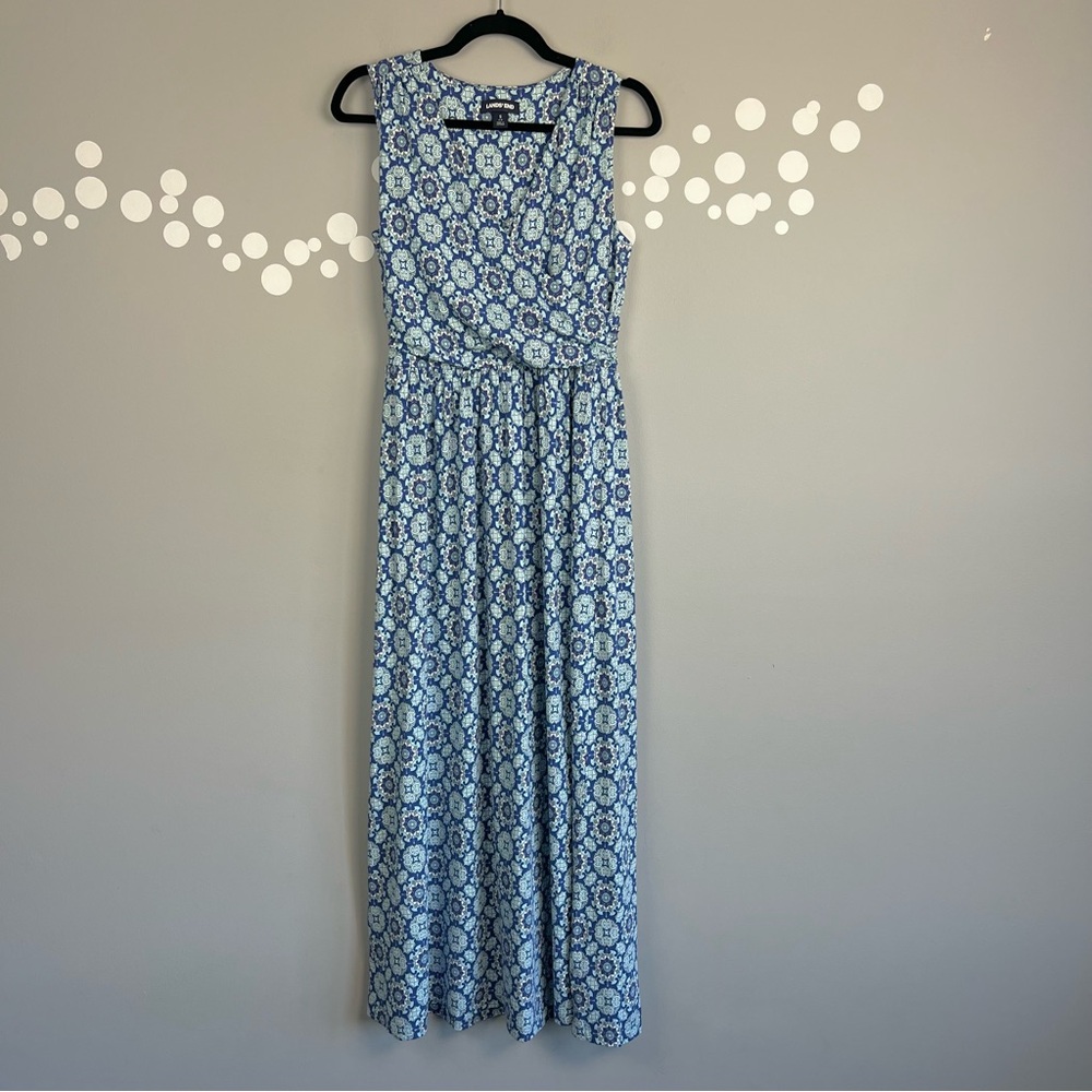 Lands' End Sleeveless Knit Surplice Wrap Maxi Dress Size S